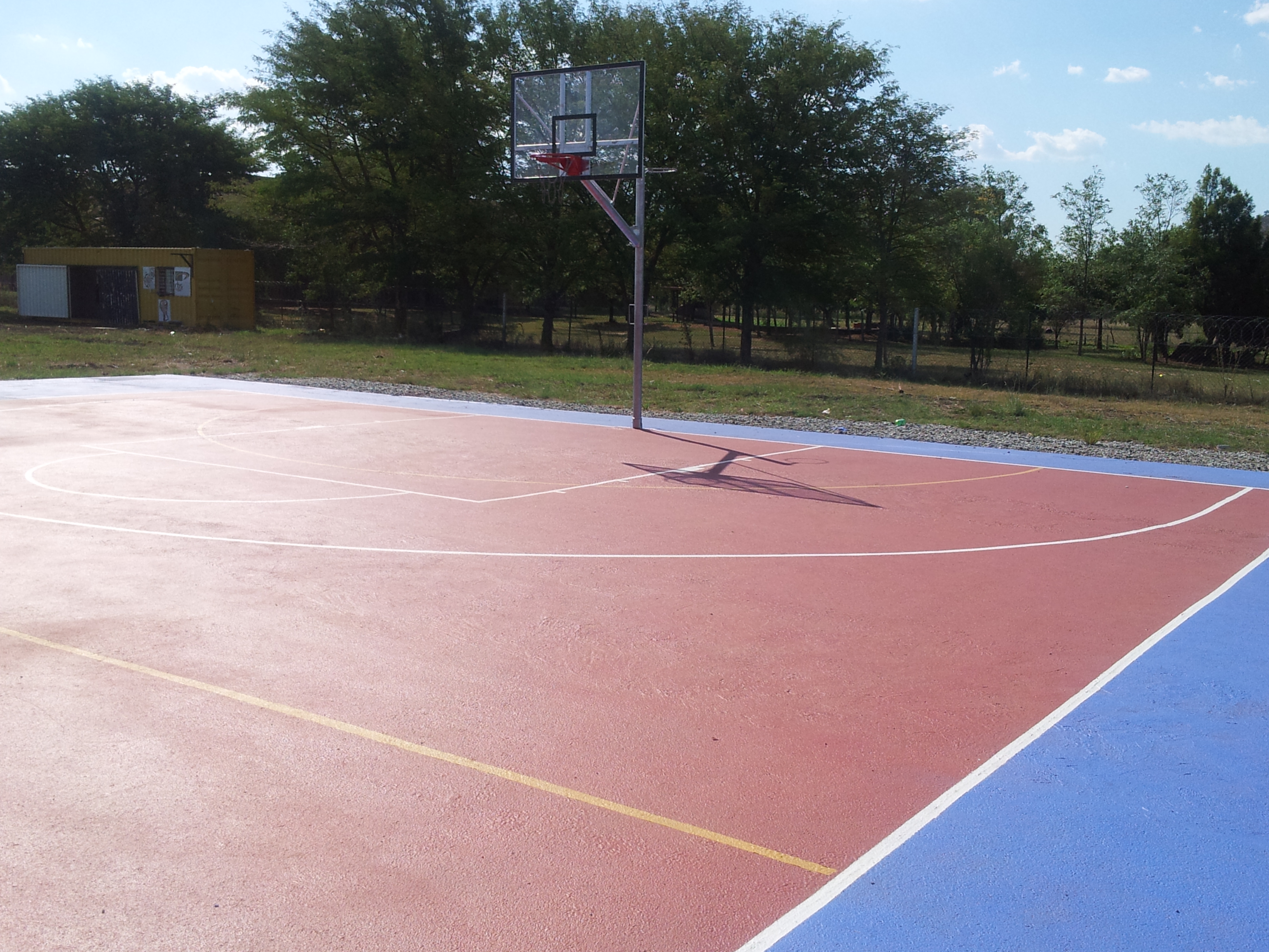 Basketball courts prior to repairs 