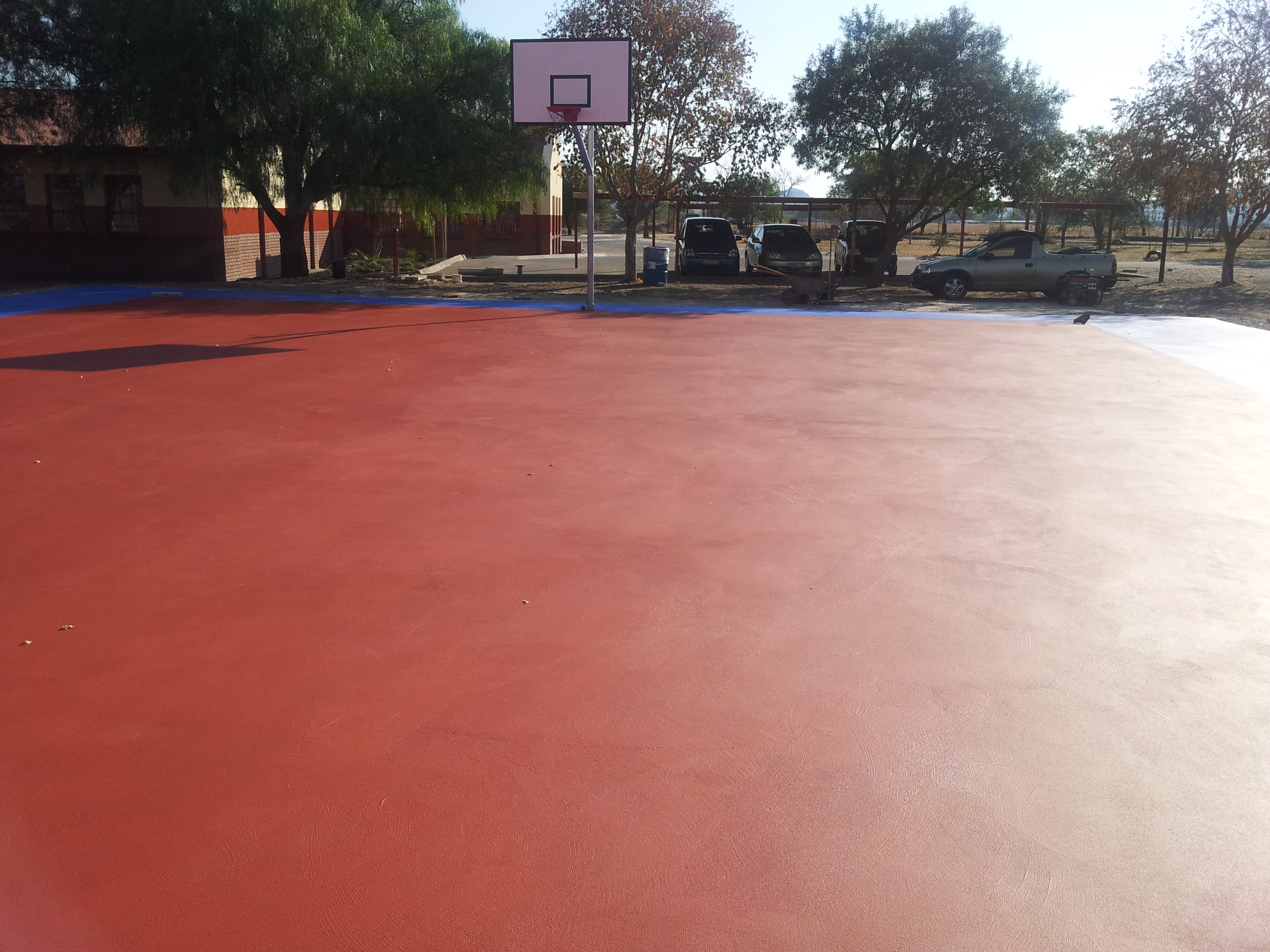 Basketball courts post repairs 
