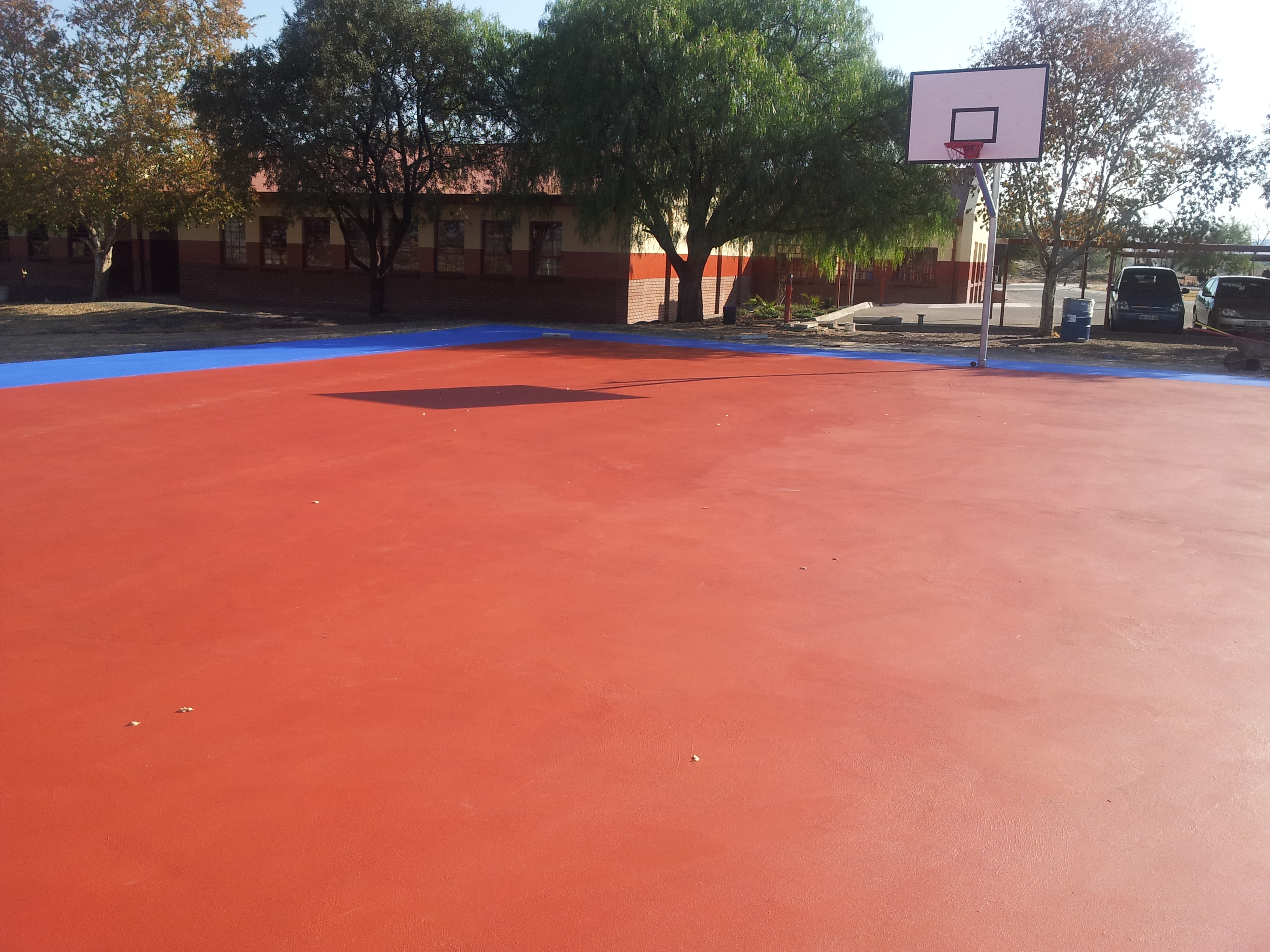 Basketball courts post repairs 
